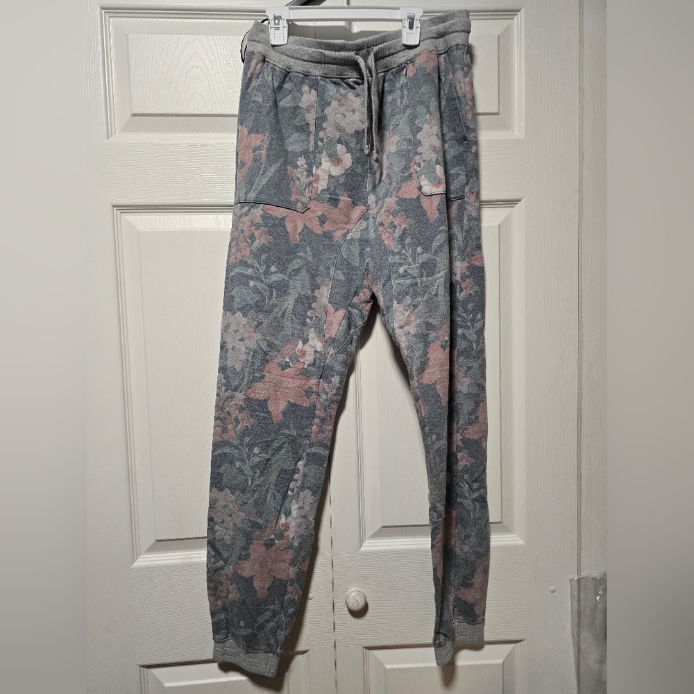 Floral Gray and Pink Jogger